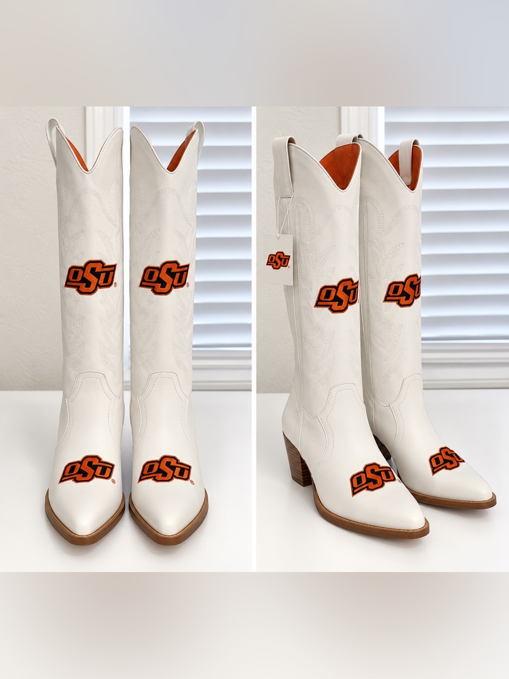 NWT Vaccari OSU Embroidered Women's Western Boots (Multiple Sizes)($279 MSRP)